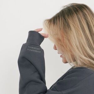 unfinished apparel Back to Basics Mariposa oversized charcoal hoodie - size M